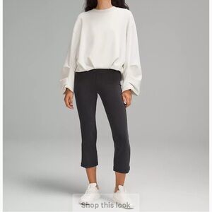 Lululemon Ribbed Softstreme Zip-Leg High-Rise Cropped Pant 25" Black